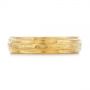 14k Yellow Gold Men's Textured Wedding Band - Top View -  105704 - Thumbnail