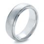 Men's Tungsten Ring Contrasting Finish - Three-Quarter View -  1366 - Thumbnail