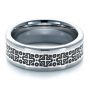 Men's Tungsten Ring With Contrasting Finish - Flat View -  1352 - Thumbnail