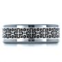 Men's Tungsten Ring With Contrasting Finish - Top View -  1352 - Thumbnail