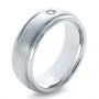 Men's Tungsten Ring With Diamond - Three-Quarter View -  1363 - Thumbnail