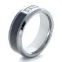 Men's Tungsten Ring With Diamonds - Three-Quarter View -  1362 - Thumbnail