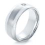 Men's Tungsten Ring With Diamonds - Three-Quarter View -  1367 - Thumbnail
