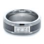 Men's Tungsten Ring With Diamonds - Flat View -  1362 - Thumbnail