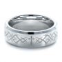 Men's Tungsten Ring With Pattern Finish - Flat View -  1353 - Thumbnail