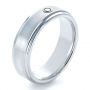 Men's Tungsten Ring With Diamond - Three-Quarter View -  1337 - Thumbnail