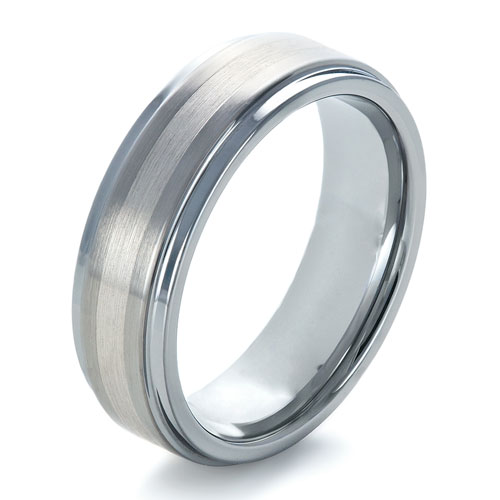 Men's Tungsten Ring - Three-Quarter View -  1334