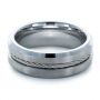 Men's Tungsten And Steel Ring With Cable - Flat View -  1357 - Thumbnail