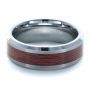 Men's Tungsten And Wood Inlay Ring - Flat View -  1339 - Thumbnail