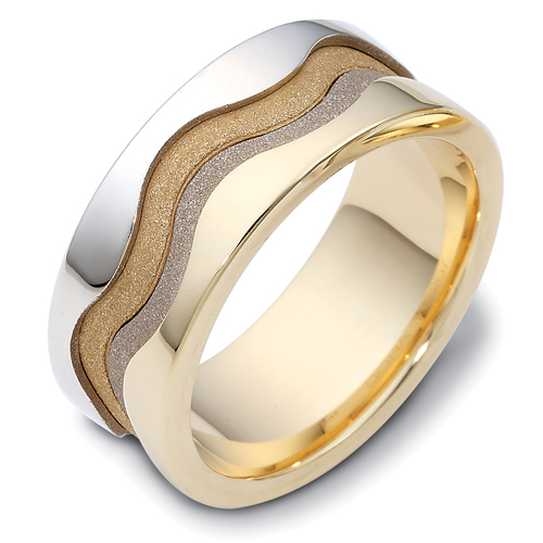 Men's Two-Tone Gold Band - front perspective