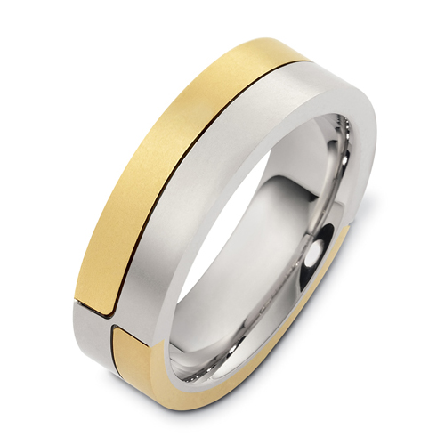 Men's Two-Tone Gold Band - front perspective