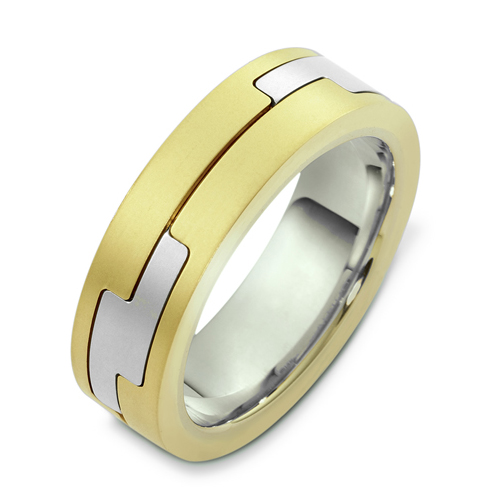 Men's Two-Tone Gold Band - front perspective