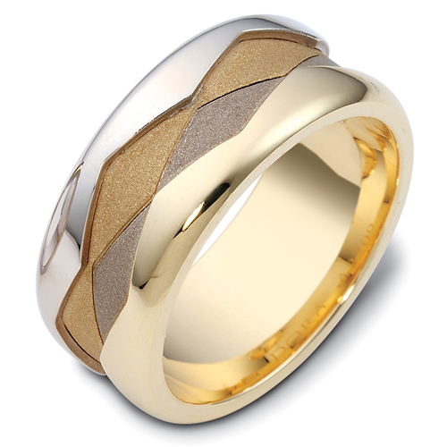 Men's Two-Tone Gold Band - front perspective