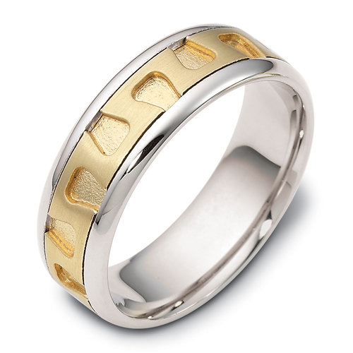 Men's Two-Tone Gold Band - front perspective