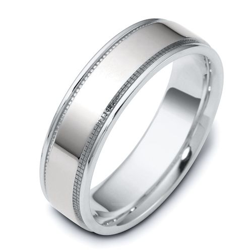  Platinum And 14K Gold Platinum And 14K Gold Men's Two-tone Band - Three-Quarter View -  430