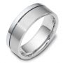  Platinum And Platinum Platinum And Platinum Men's Two-tone Band - Three-Quarter View -  444 - Thumbnail