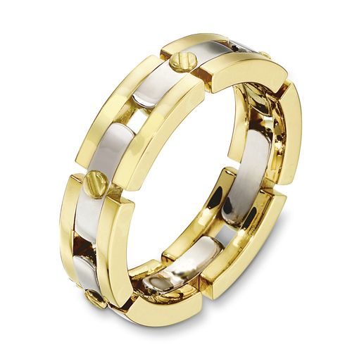 Men's Two-Tone Gold Band - Image