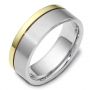  18K Gold And 18k Yellow Gold Men's Two-tone Band - Three-Quarter View -  444 - Thumbnail