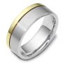  18K Gold And 14k Yellow Gold 18K Gold And 14k Yellow Gold Men's Two-tone Band - Three-Quarter View -  444 - Thumbnail