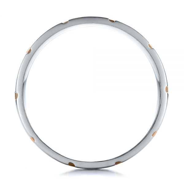 18K Gold And 14k Rose Gold 18K Gold And 14k Rose Gold Men's Two-tone Brushed Wedding Band - Front View - 100172