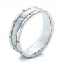  Platinum And 14k White Gold Platinum And 14k White Gold Men's Two-tone Brushed Wedding Band - Three-Quarter View -  100172 - Thumbnail