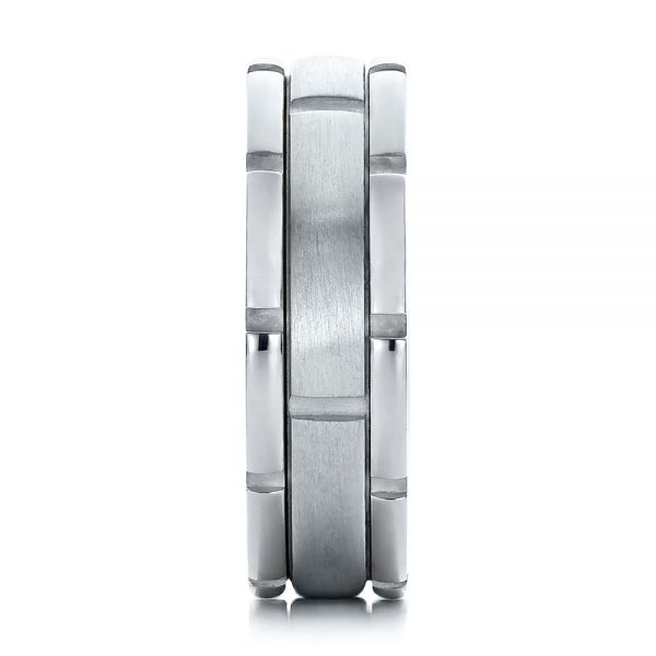 Platinum And Platinum Platinum And Platinum Men's Two-tone Brushed Wedding Band - Side View - 100172