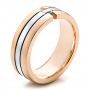 18k Rose Gold And 18K Gold 18k Rose Gold And 18K Gold Men's Two-tone Diamond Wedding Band - Three-Quarter View -  100146 - Thumbnail