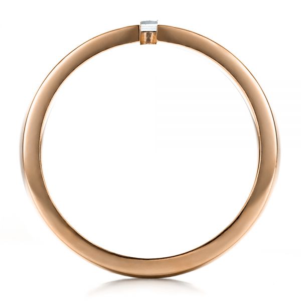 14k Rose Gold And Platinum 14k Rose Gold And Platinum Men's Two-tone Diamond Wedding Band - Front View - 100146