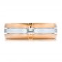 18k Rose Gold And Platinum 18k Rose Gold And Platinum Men's Two-tone Diamond Wedding Band - Top View -  100146 - Thumbnail