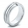 14k White Gold And 14K Gold 14k White Gold And 14K Gold Men's Two-tone Diamond Wedding Band - Three-Quarter View -  100146 - Thumbnail