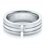 14k White Gold And 14K Gold 14k White Gold And 14K Gold Men's Two-tone Diamond Wedding Band - Flat View -  100146 - Thumbnail