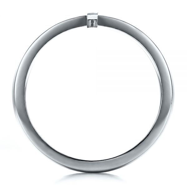 18k White Gold And 18K Gold 18k White Gold And 18K Gold Men's Two-tone Diamond Wedding Band - Front View - 100146