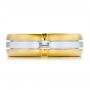 18k Yellow Gold And 18K Gold Men's Two-tone Diamond Wedding Band - Top View -  100146 - Thumbnail
