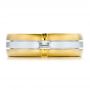 18k Yellow Gold And 18K Gold Men's Two-tone Diamond Wedding Band - Top View -  100146 - Thumbnail