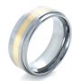 Men's Two-tone Tungsten Ring - Three-Quarter View -  1359 - Thumbnail