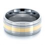 Men's Two-tone Tungsten Ring - Flat View -  1359 - Thumbnail