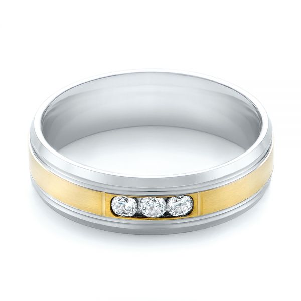 Men's Two-tone Wedding Band - Flat View -  103976