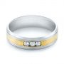 Men's Two-tone Wedding Band - Flat View -  103976 - Thumbnail