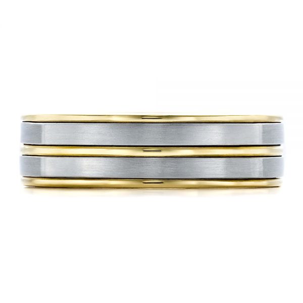 Men's Two-tone Wedding Band - Top View -  100153