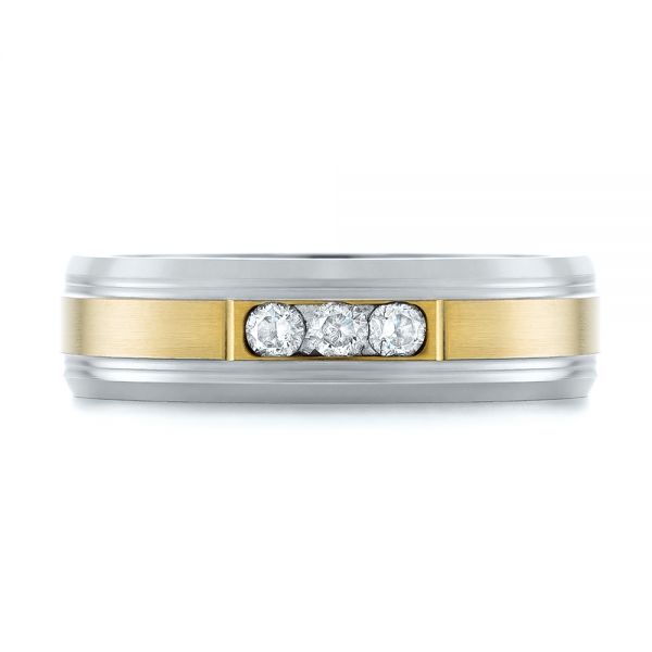 Men's Two-tone Wedding Band - Top View -  103976