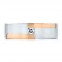  Platinum And 18k Rose Gold Platinum And 18k Rose Gold Men's Two-tone And Diamond Wedding Band - Top View -  100123 - Thumbnail