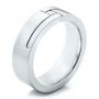  Platinum And Platinum Platinum And Platinum Men's Two-tone And Diamond Wedding Band - Three-Quarter View -  100123 - Thumbnail