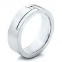  Platinum And 14k White Gold Platinum And 14k White Gold Men's Two-tone And Diamond Wedding Band - Three-Quarter View -  100123 - Thumbnail