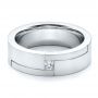  18K Gold And Platinum 18K Gold And Platinum Men's Two-tone And Diamond Wedding Band - Flat View -  100123 - Thumbnail