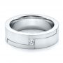  Platinum And 18k White Gold Platinum And 18k White Gold Men's Two-tone And Diamond Wedding Band - Flat View -  100123 - Thumbnail