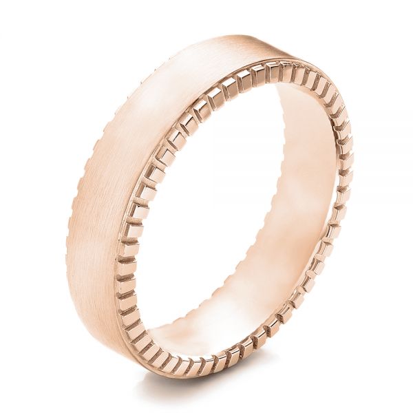 18k Rose Gold 18k Rose Gold Men's Wedding Band - Three-Quarter View -  101044