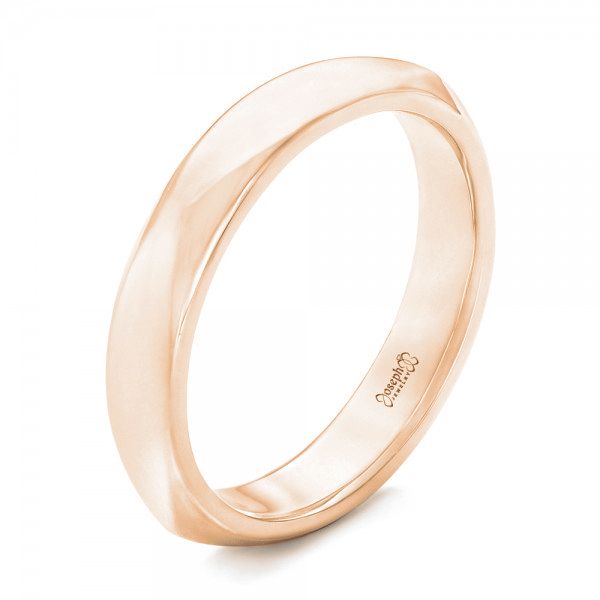 14k Rose Gold 14k Rose Gold Men's Wedding Band - Three-Quarter View -  102019