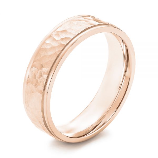 18k Rose Gold 18k Rose Gold Men's Wedding Band - Three-Quarter View -  103027