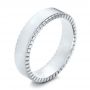 14k White Gold Men's Wedding Band - Three-Quarter View -  101044 - Thumbnail