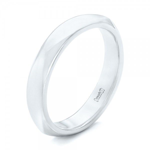  Platinum Platinum Men's Wedding Band - Three-Quarter View -  102019